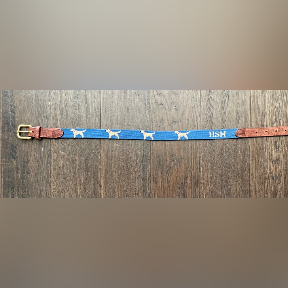 Smathers & Branson Hand-Stitched Needlepoint Belt size L Boys
